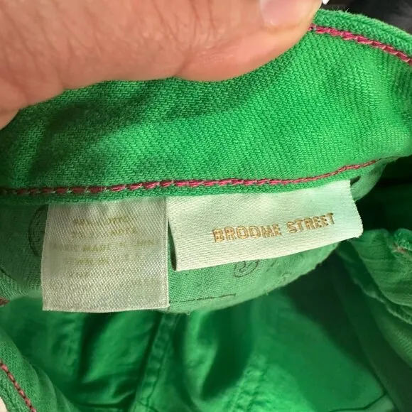 Sz 27 Women's KATE SPADE NY Perry Straight Skinny Play Hooky Lime Green Jeans