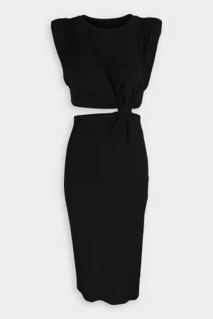 Tailor Dress in Black Rib