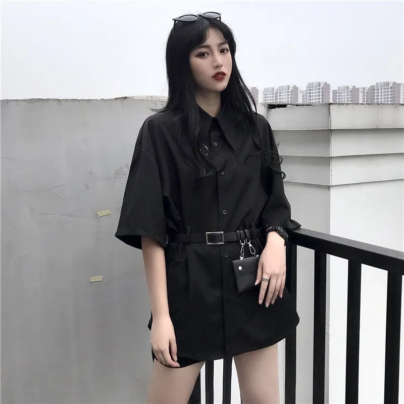 [@tehtnica] "BLACK" SHIRT WITH BELT BAG K070201