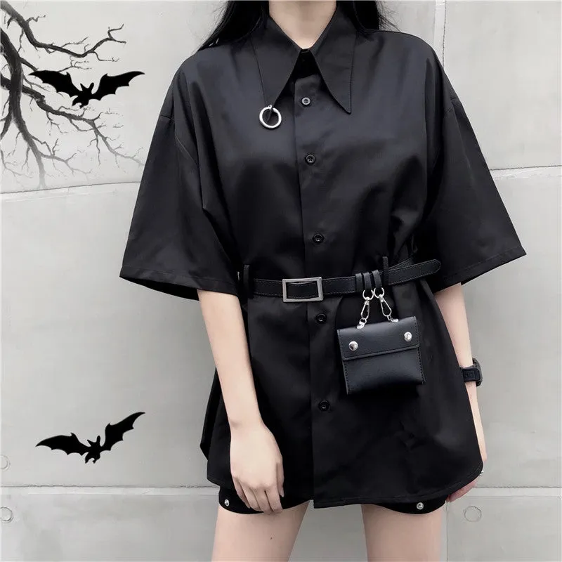 [@tehtnica] "BLACK" SHIRT WITH BELT BAG K070201