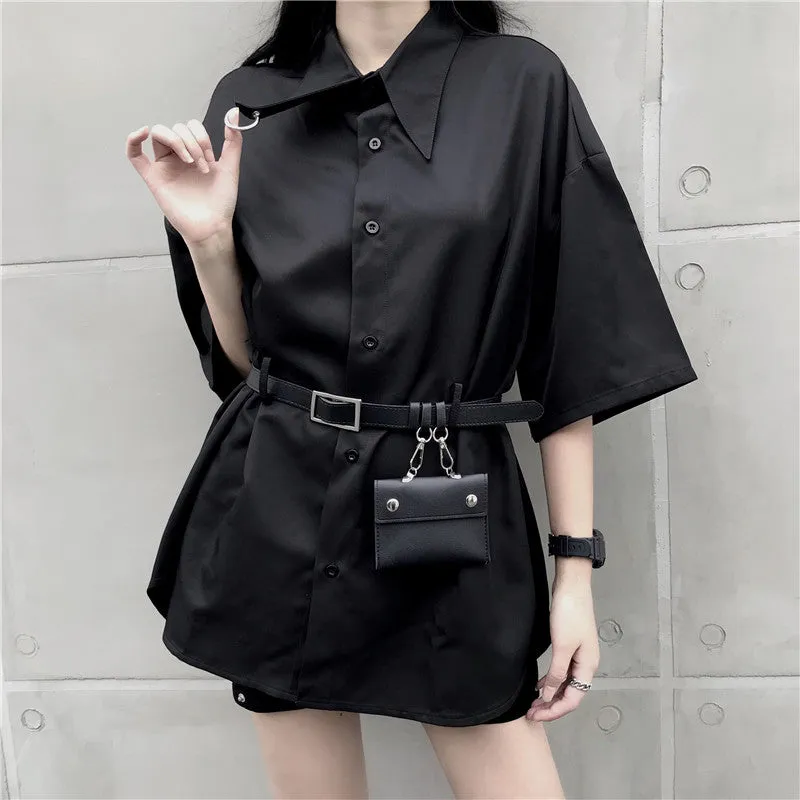 [@tehtnica] "BLACK" SHIRT WITH BELT BAG K070201