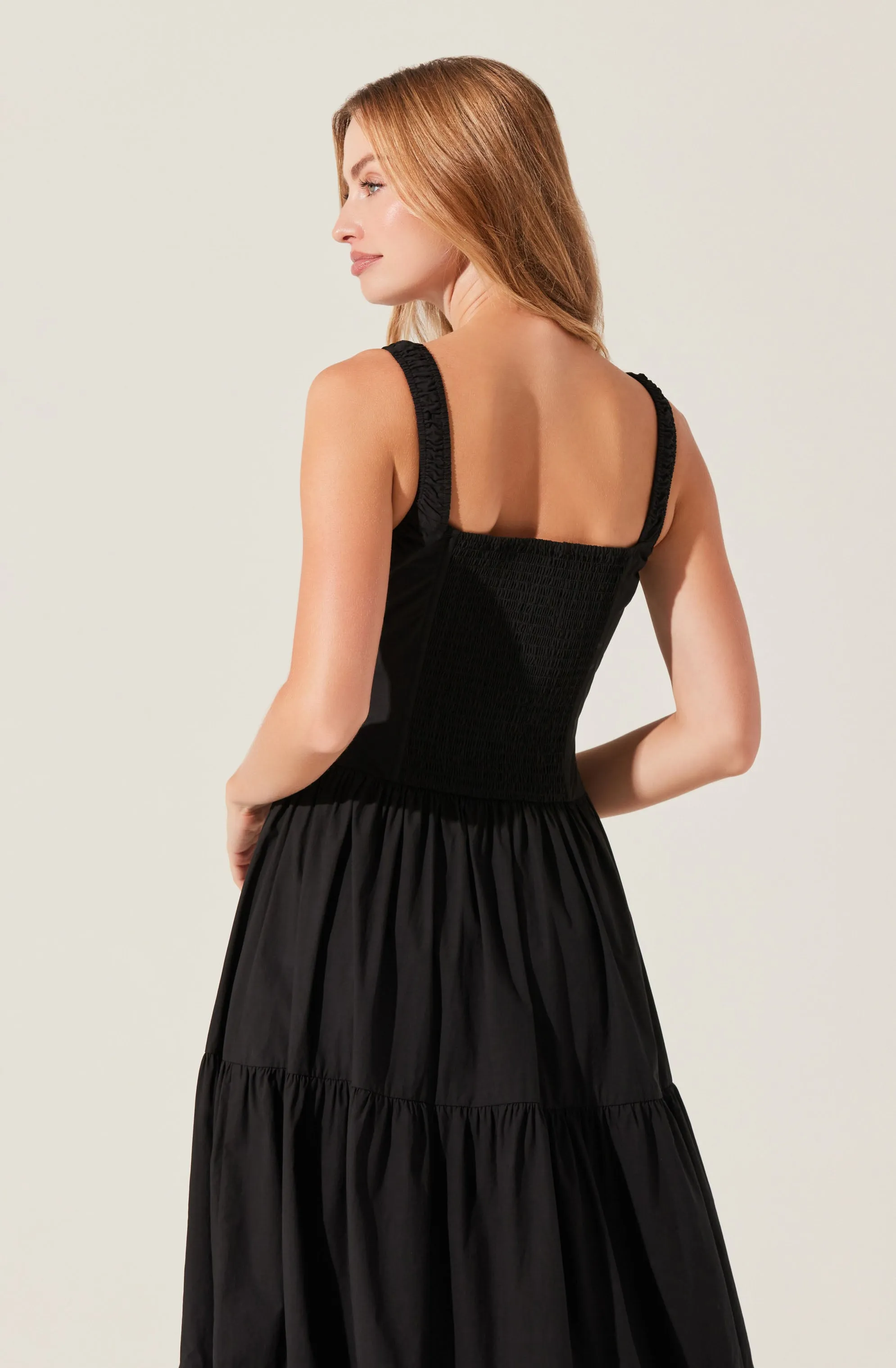 Temperance Tiered Milkmaid Maxi Dress