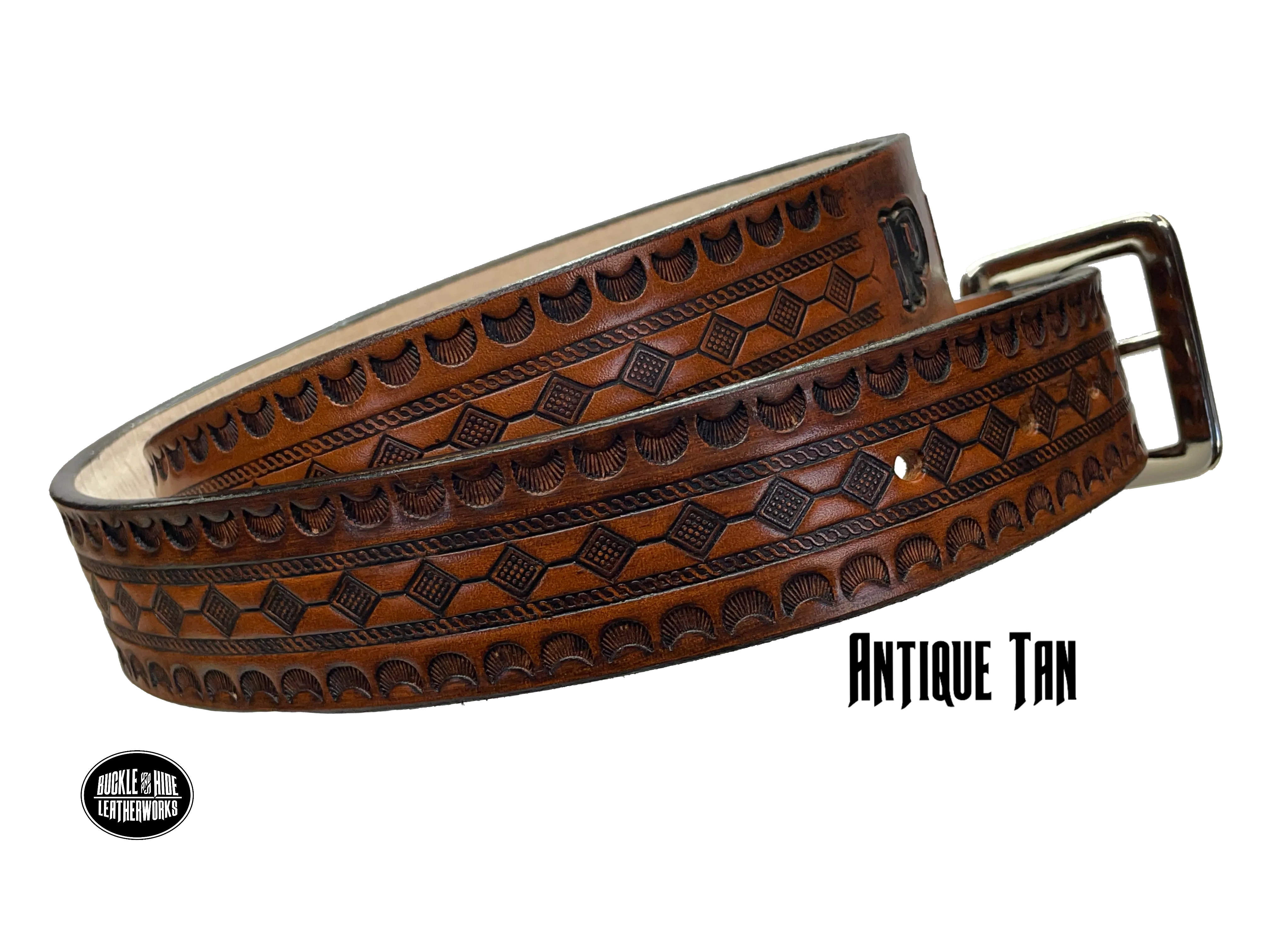The Diamond Trail Name Leather Belt