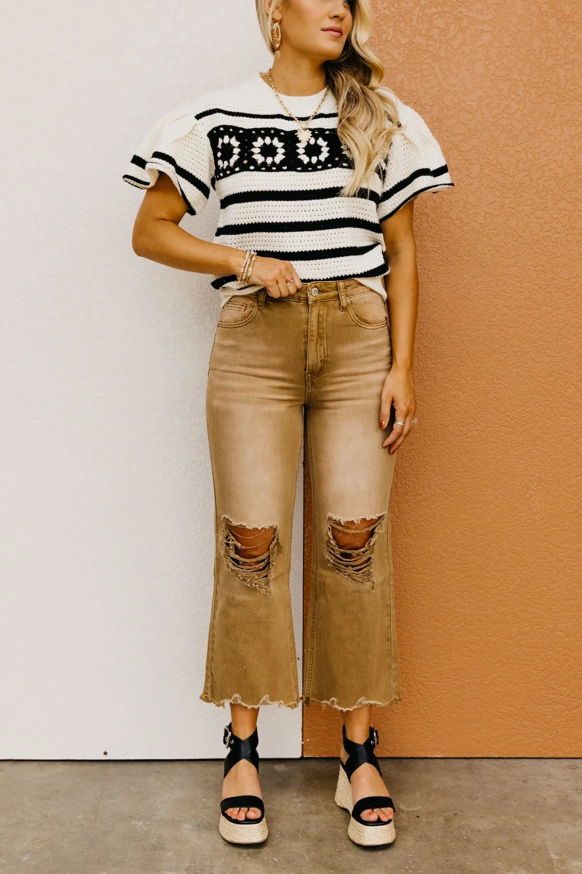 The Harlan Distressed Crop Denim