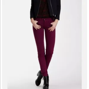 The Kooples Skin Cut Color Denim Skinny Jeans Maroon Size 28