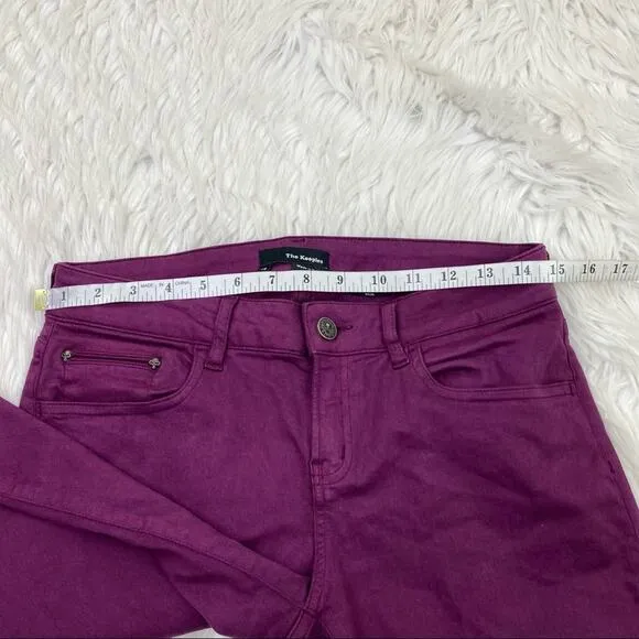 The Kooples Skin Cut Color Denim Skinny Jeans Maroon Size 28