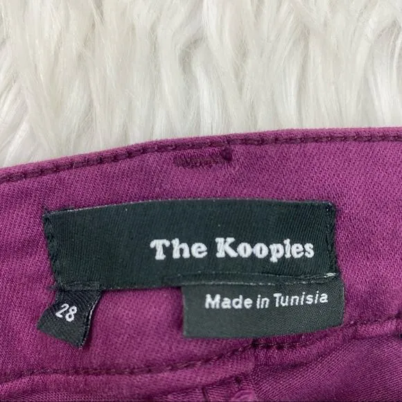 The Kooples Skin Cut Color Denim Skinny Jeans Maroon Size 28