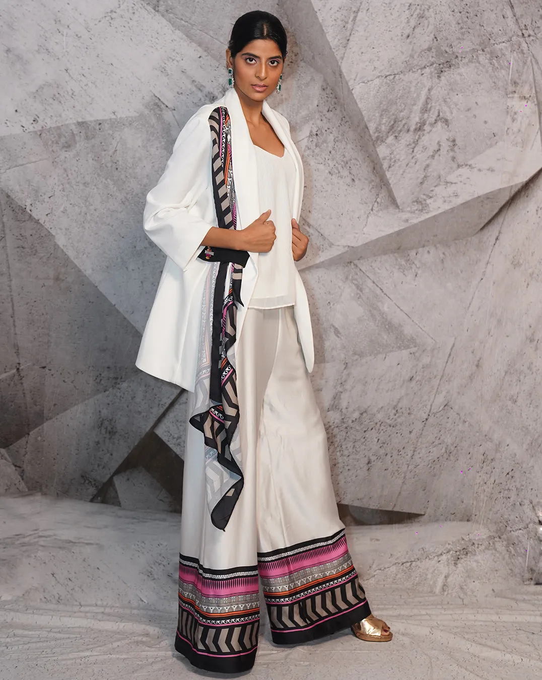 The Printed Drape Blazer Set
