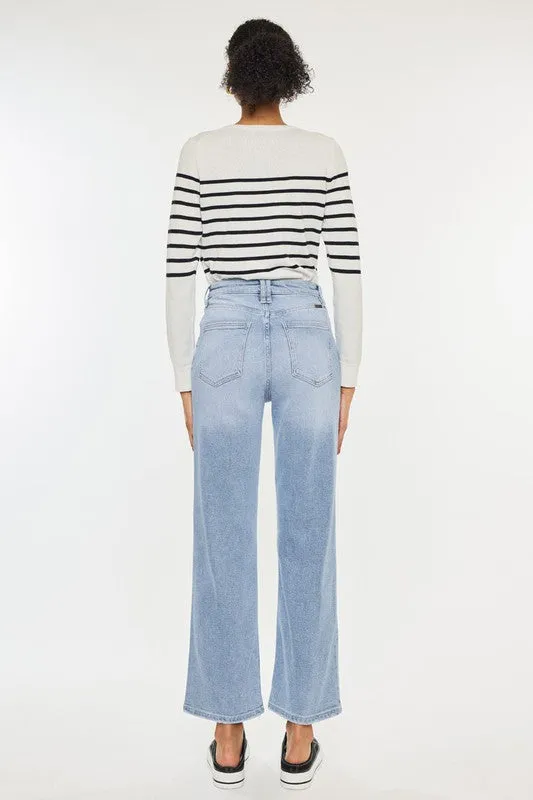 The Roxanna High Rise 90's Criss Cross Straight Jeans
