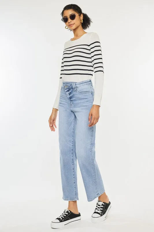 The Roxanna High Rise 90's Criss Cross Straight Jeans
