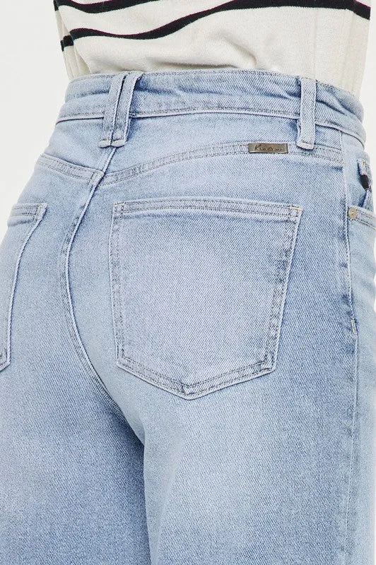 The Roxanna High Rise 90's Criss Cross Straight Jeans