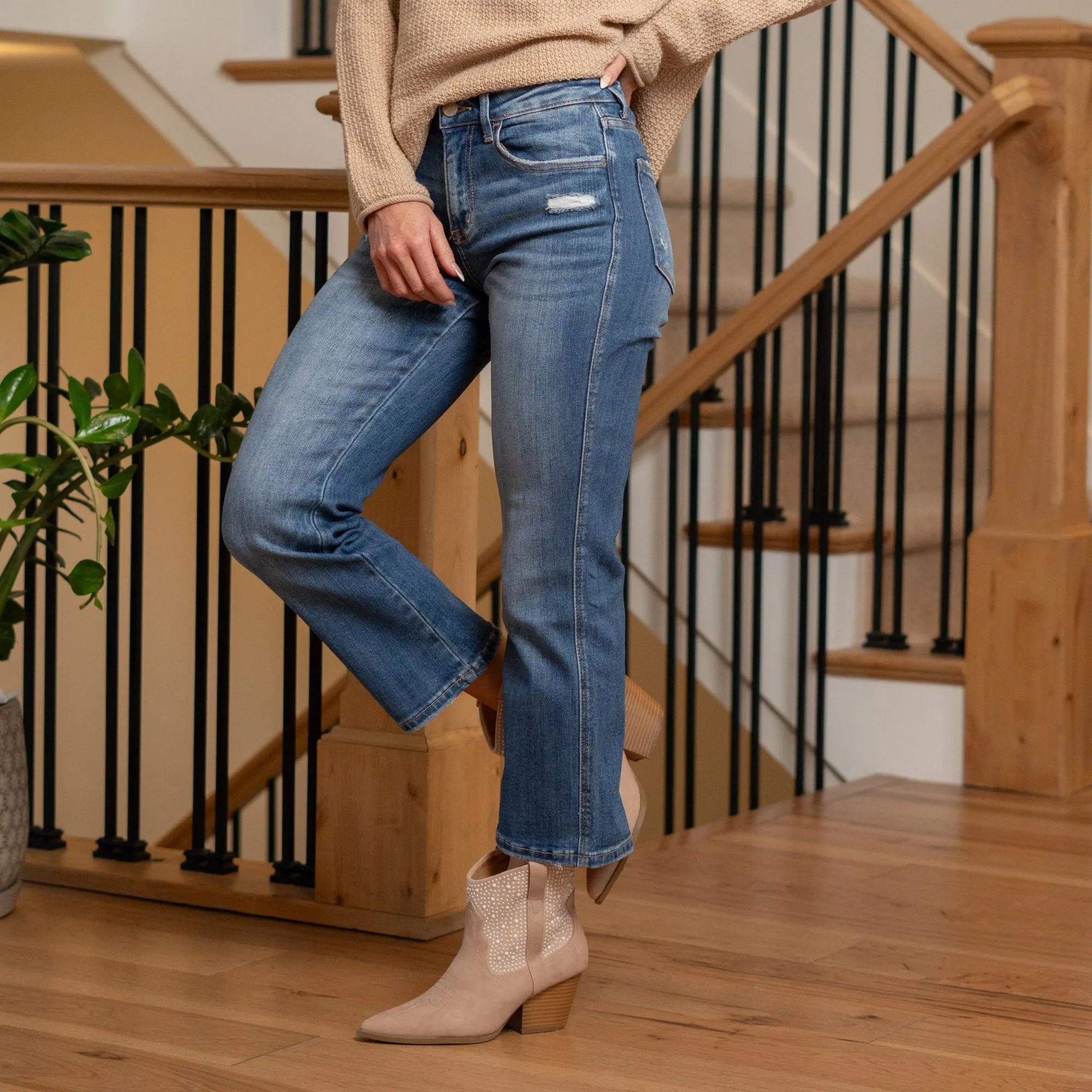 The Wayne High Rise Cropped Straight Leg Regular & Plus Sizes