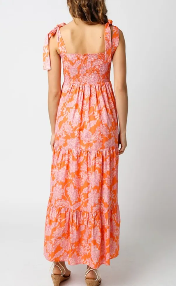 Tie Strap Smocked Maxi Dress