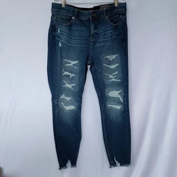Torrid Jeans Bombshell Skinny Distressed High Rise Plus Size 20 R New NWT