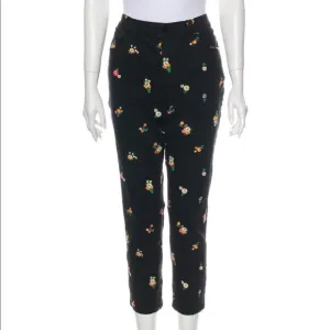 Tory Burch Floral Mid-Rise Straight Leg Jeans M