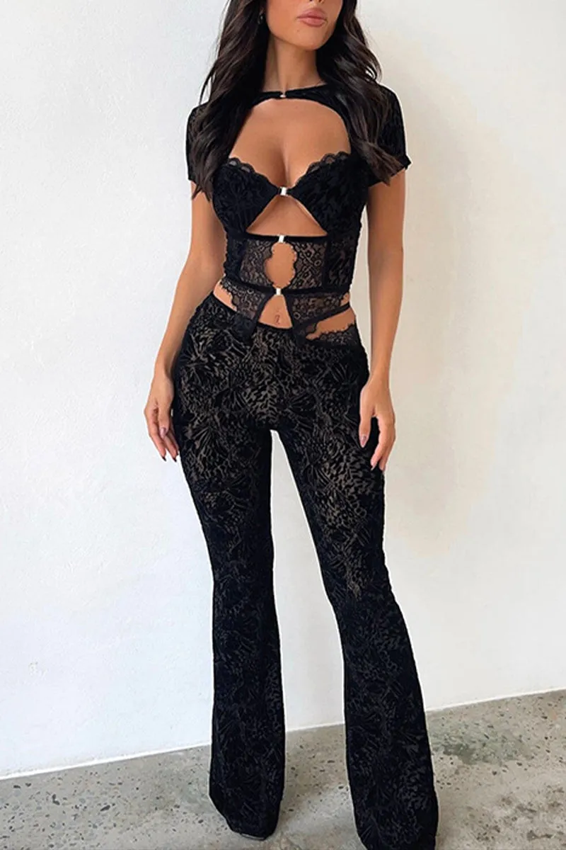 TR3132 Lace Cutout Tank Top