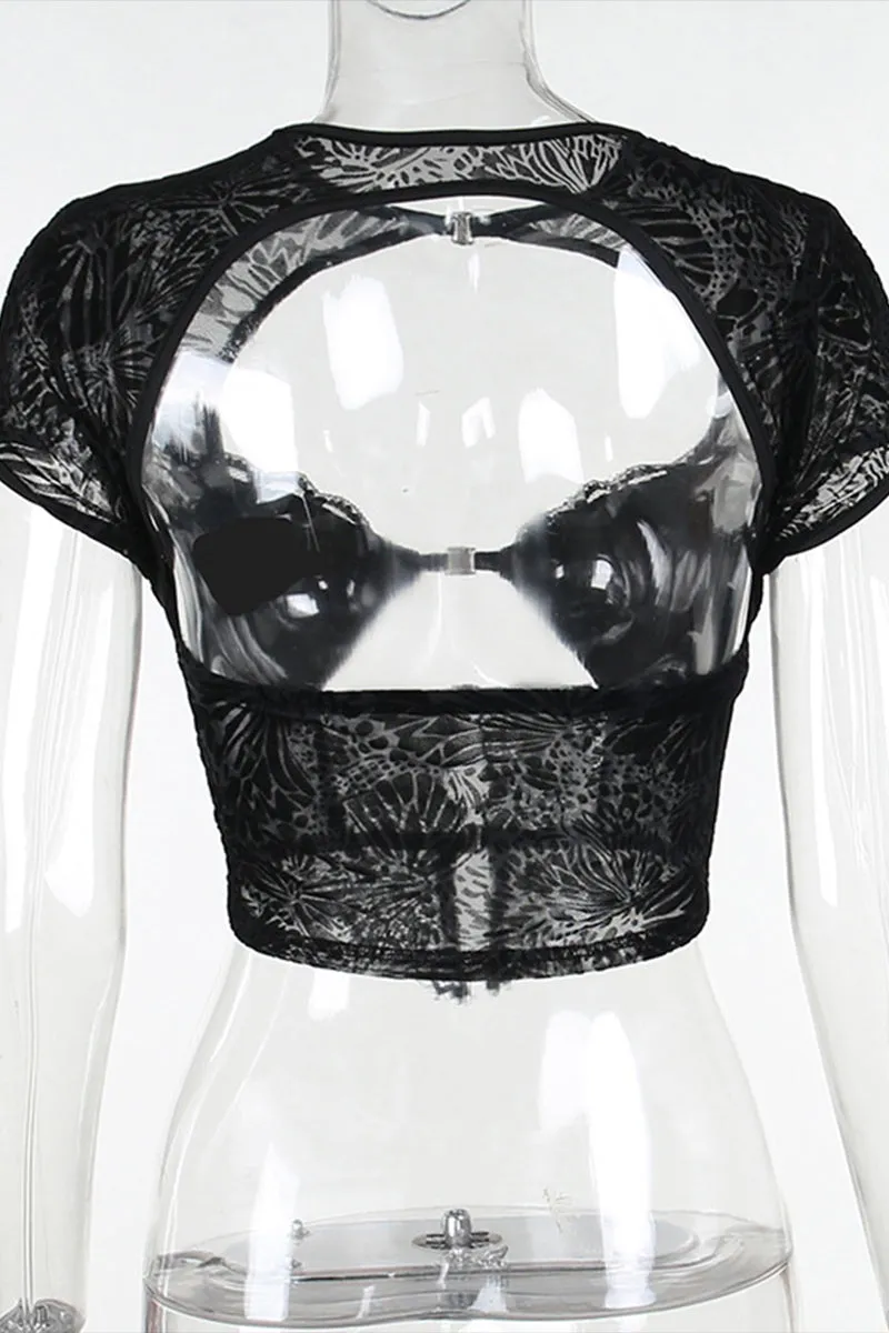 TR3132 Lace Cutout Tank Top
