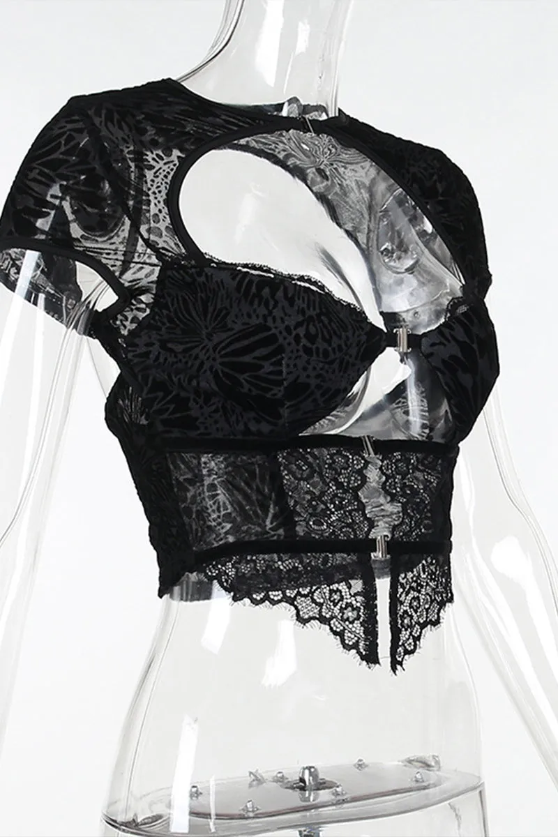 TR3132 Lace Cutout Tank Top