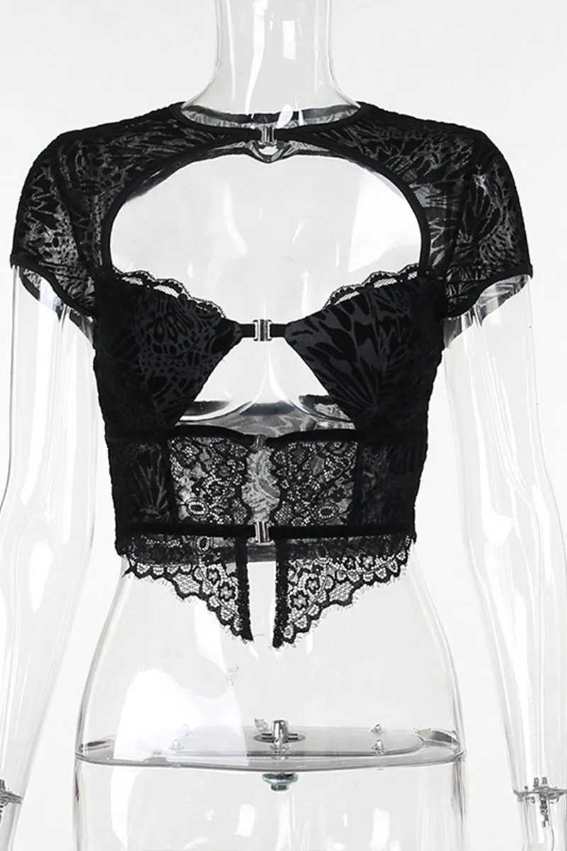 TR3132 Lace Cutout Tank Top