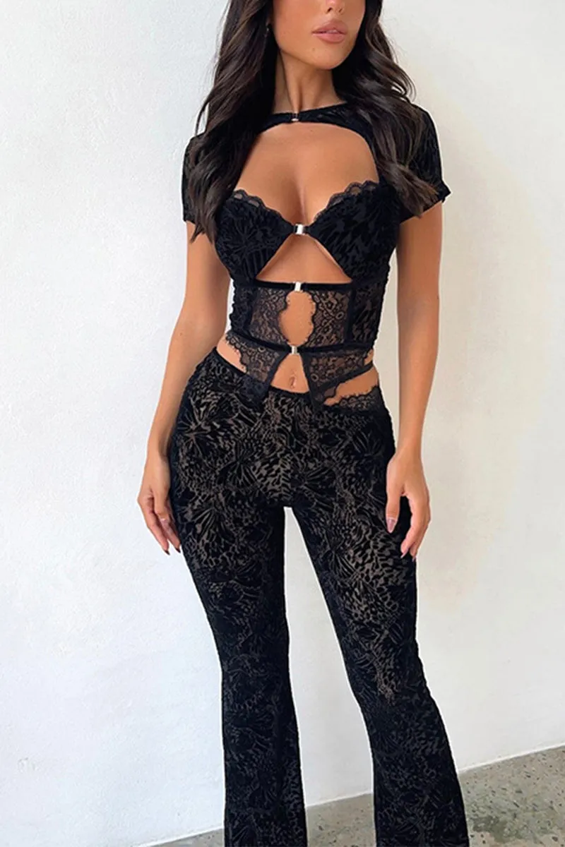 TR3132 Lace Cutout Tank Top