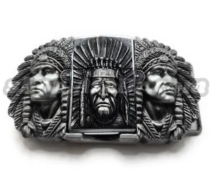 Triple Elders Silver Lighter Belt Buckle Lighter Holder