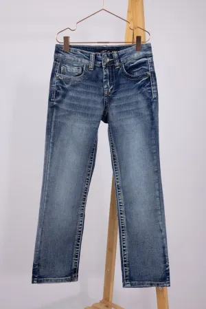 True Luck Boys 8-20 Ramsey Straight Stretch Jeans | TL19150017B-MEDBLUE