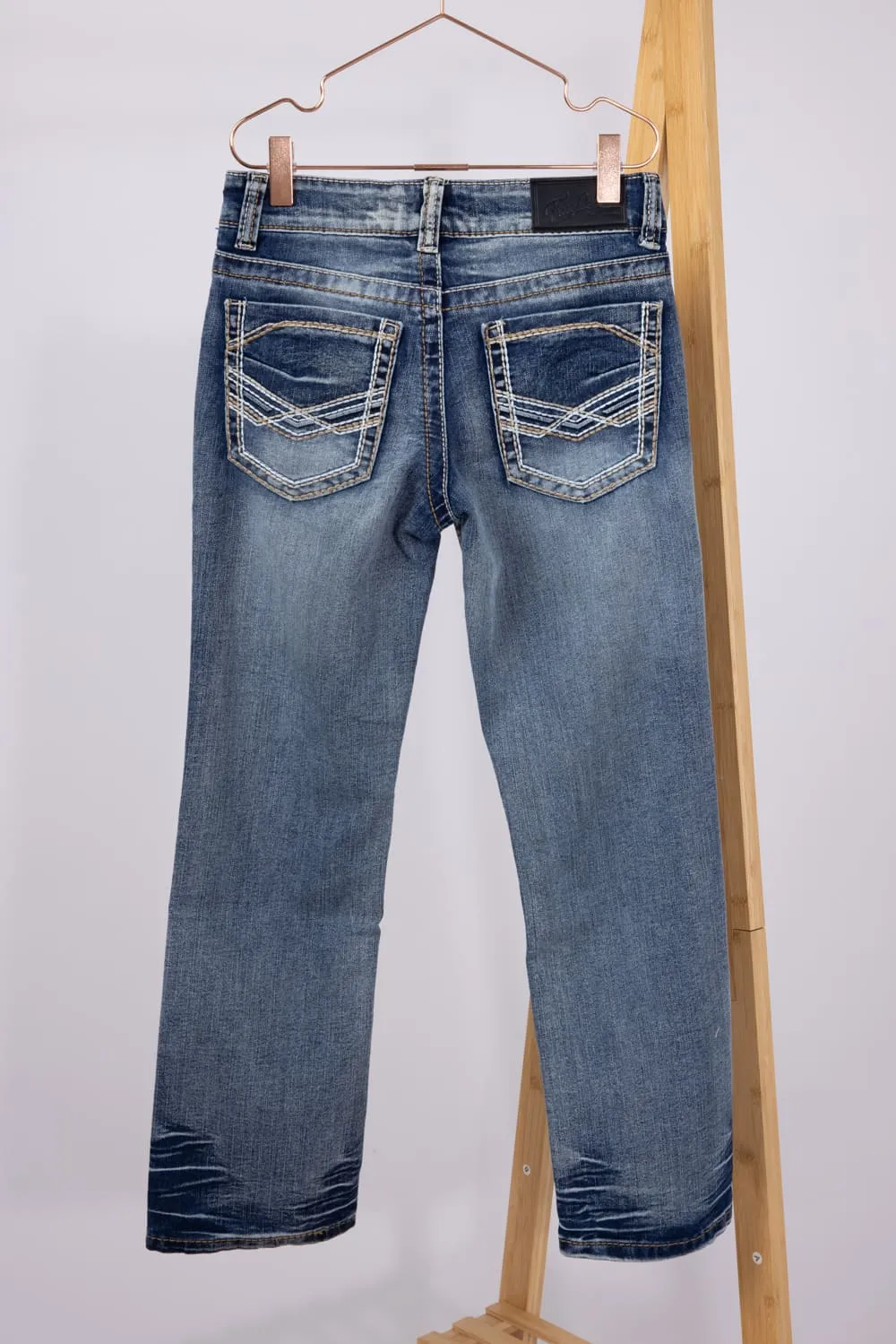 True Luck Boys 8-20 Ramsey Straight Stretch Jeans | TL19150017B-MEDBLUE