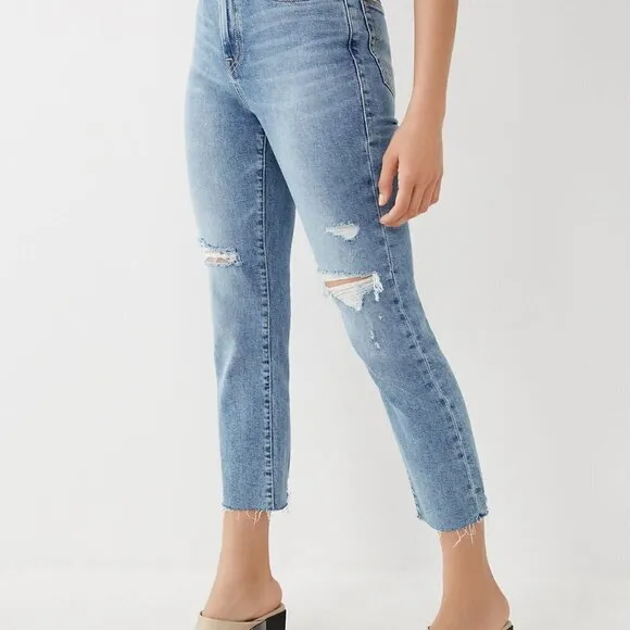 True Religion Starr Bite Out Hem Destructed denim. Size 28