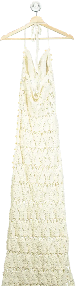Tularosa Ivory Crochet Maxi Dress UK XS
