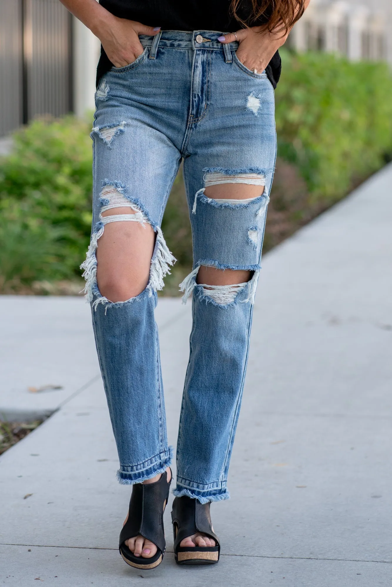 Tuscaloosa High Rise Distressed Straight