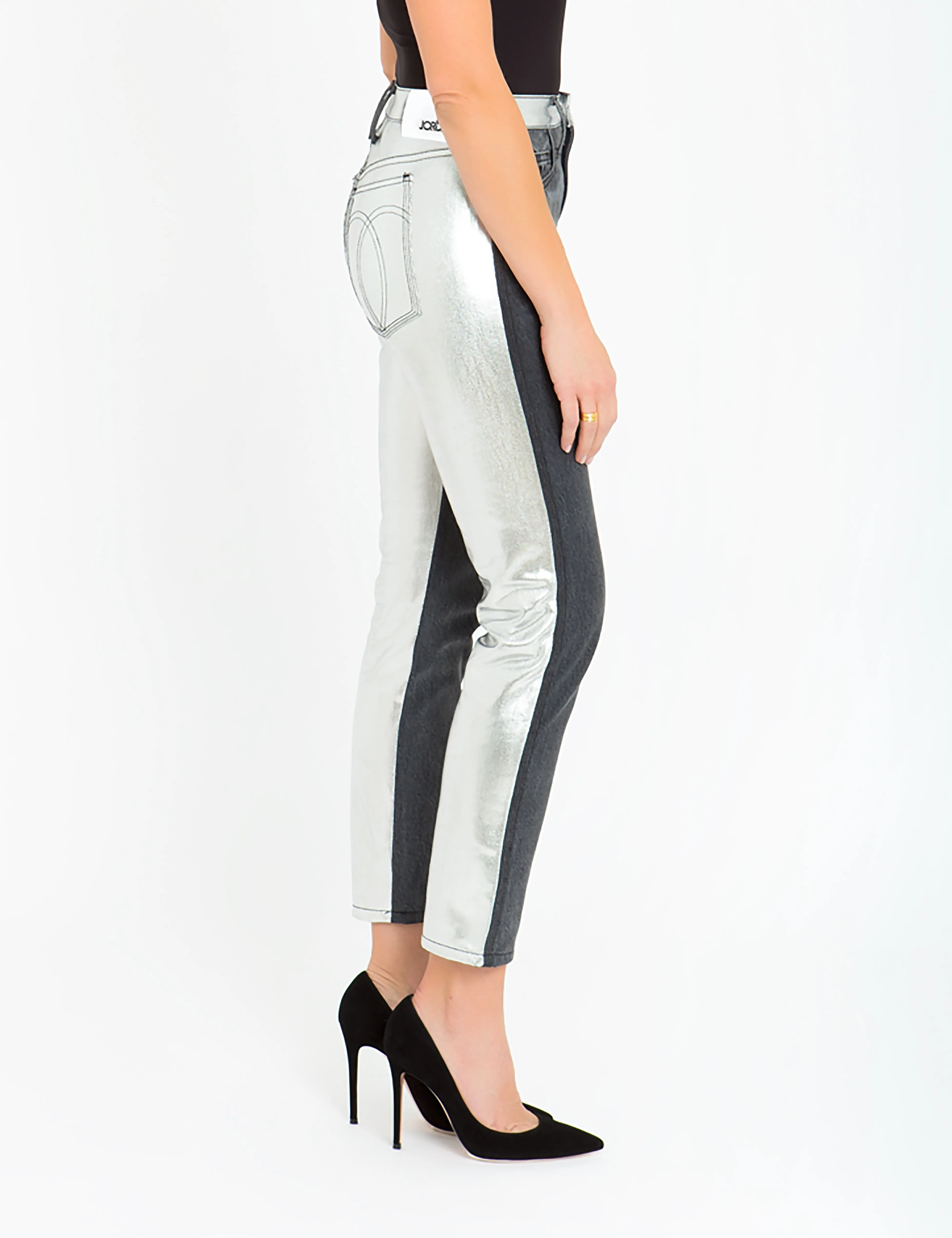Two-Tone Contrast Bonded Metallic Vintage Straight