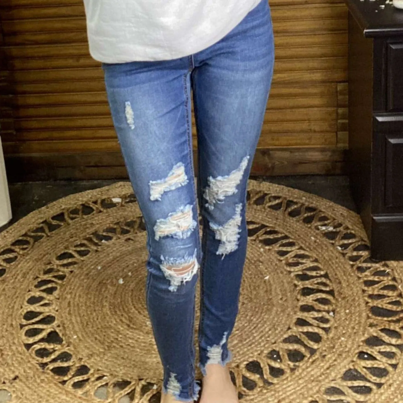 Umgee Distress Skinny Jeans