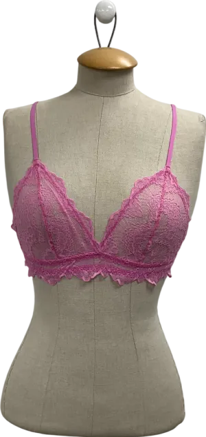 Understatement Pink Lace Triangle Bralette UK M