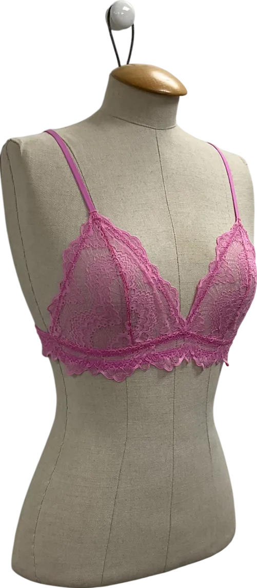 Understatement Pink Lace Triangle Bralette UK M