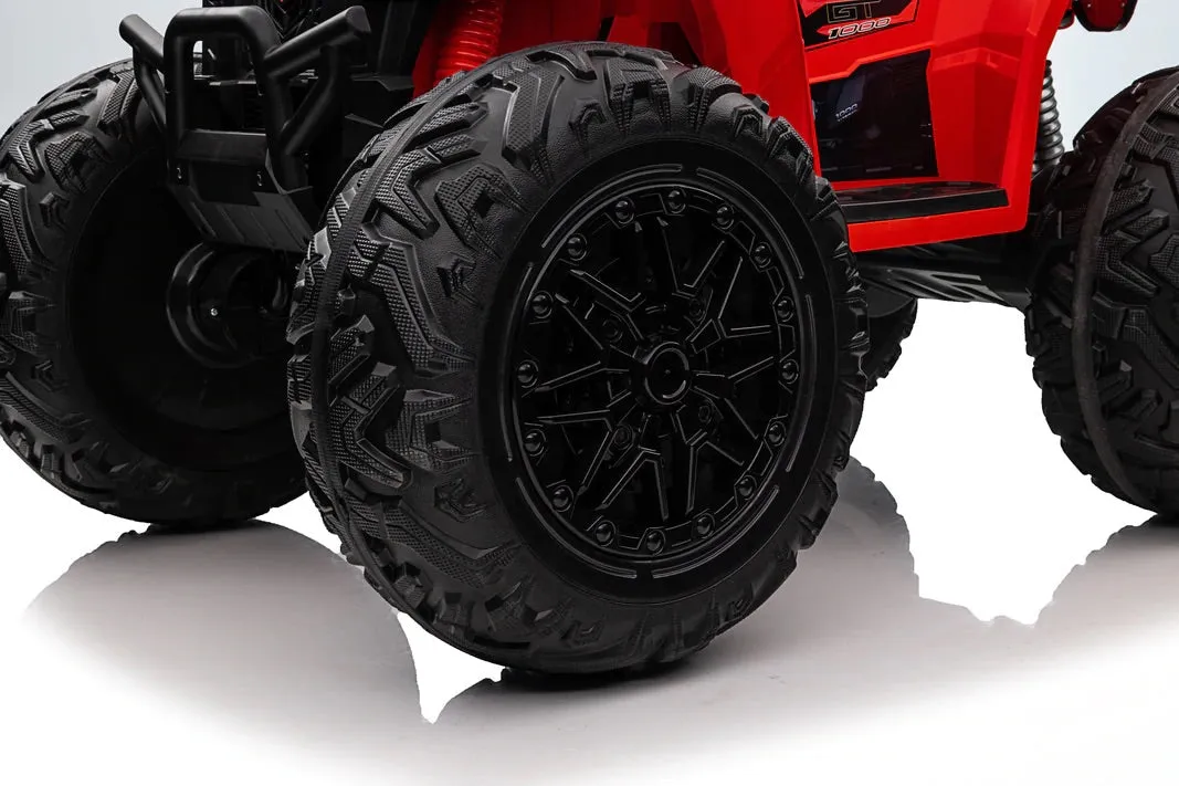 Upgraded 2025 Kids Ride On Car 4x4 Off-road ATV 24V With Monster Tires, Independent Suspension, LED Lights | Leather Seat | Rubber Tires