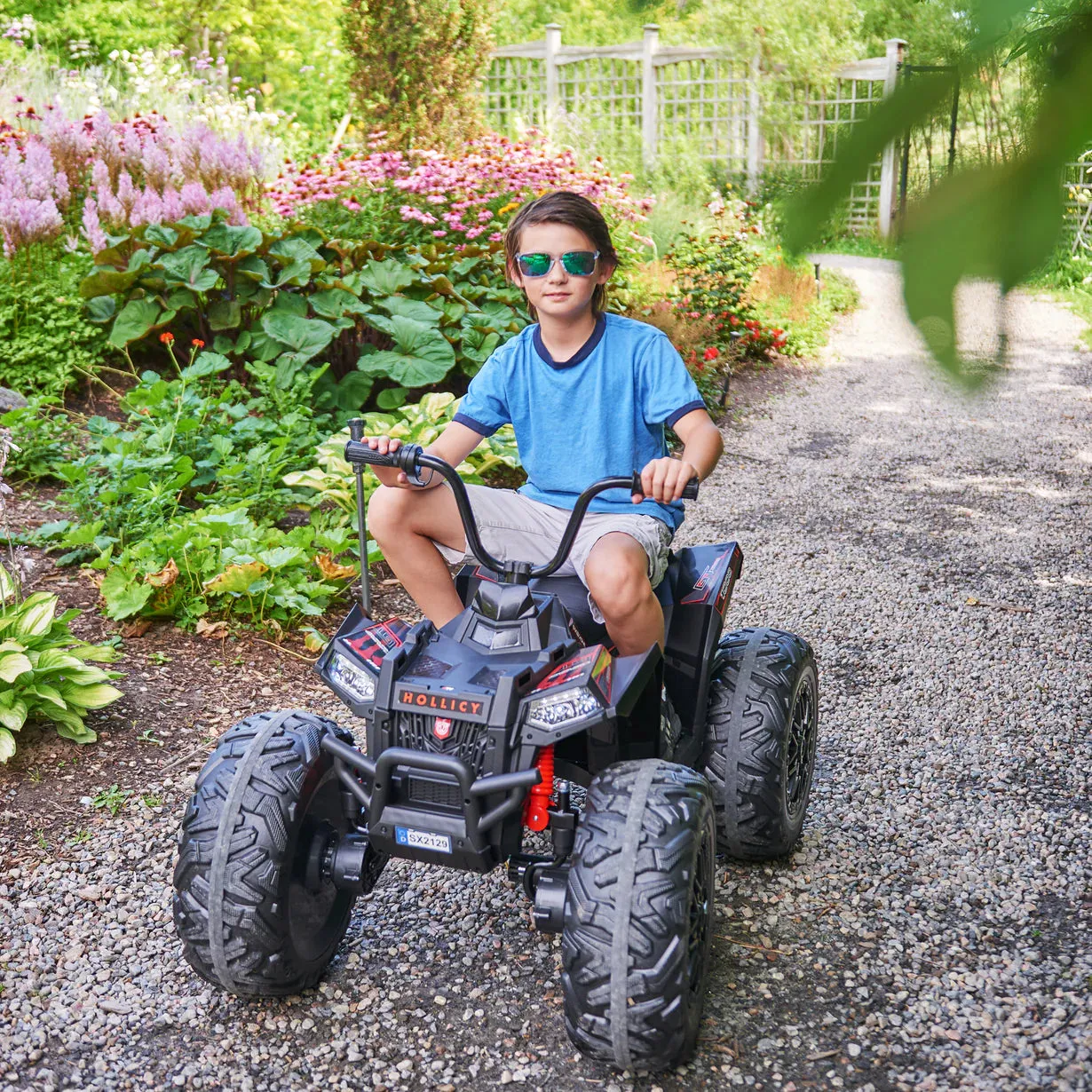Upgraded 2025 Kids Ride On Car 4x4 Off-road ATV 24V With Monster Tires, Independent Suspension, LED Lights | Leather Seat | Rubber Tires