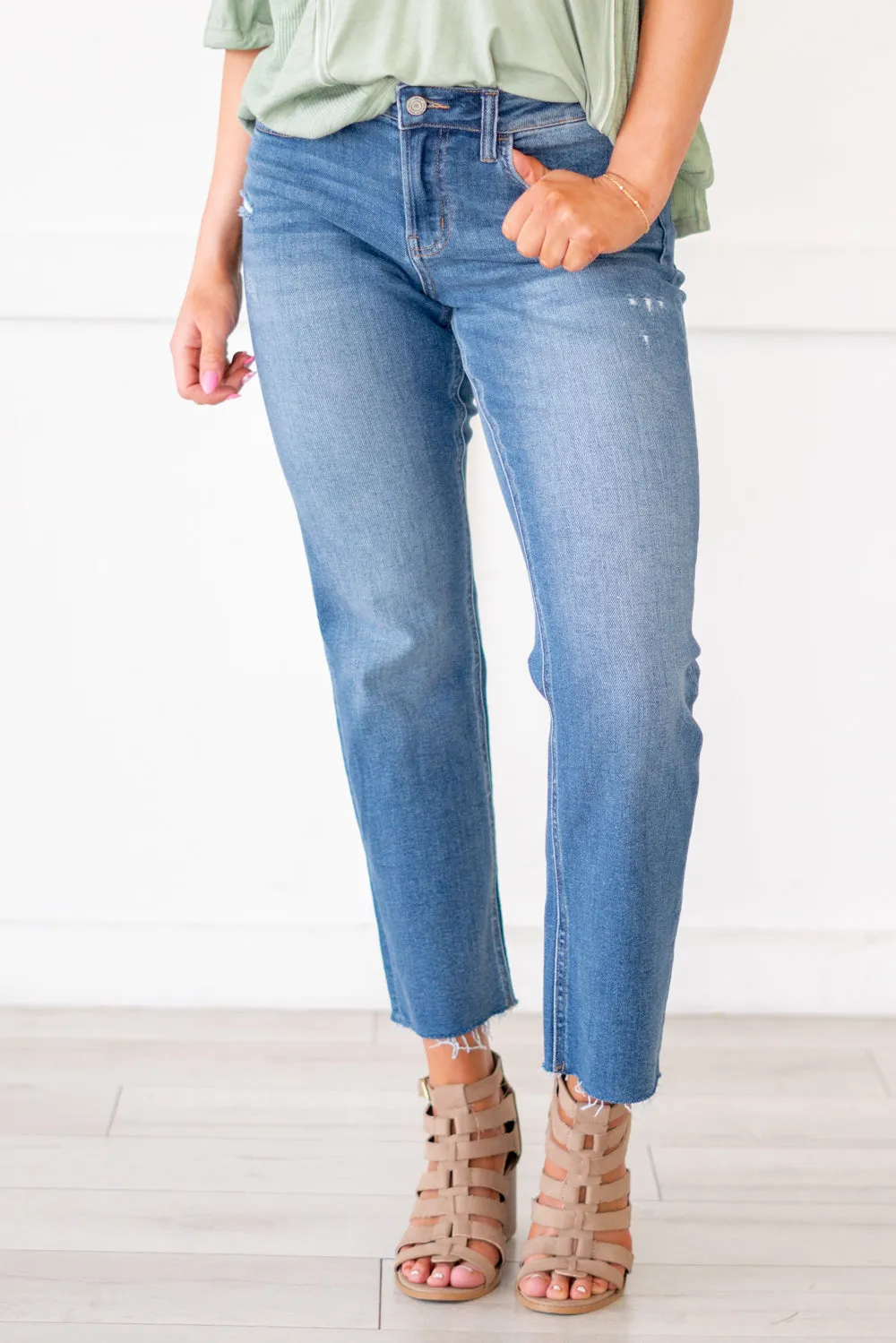 Upliftment Mid Rise Ankle Straight