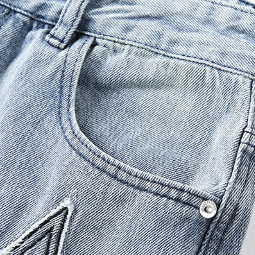 Urban Star Patchwork Straight Leg Jeans