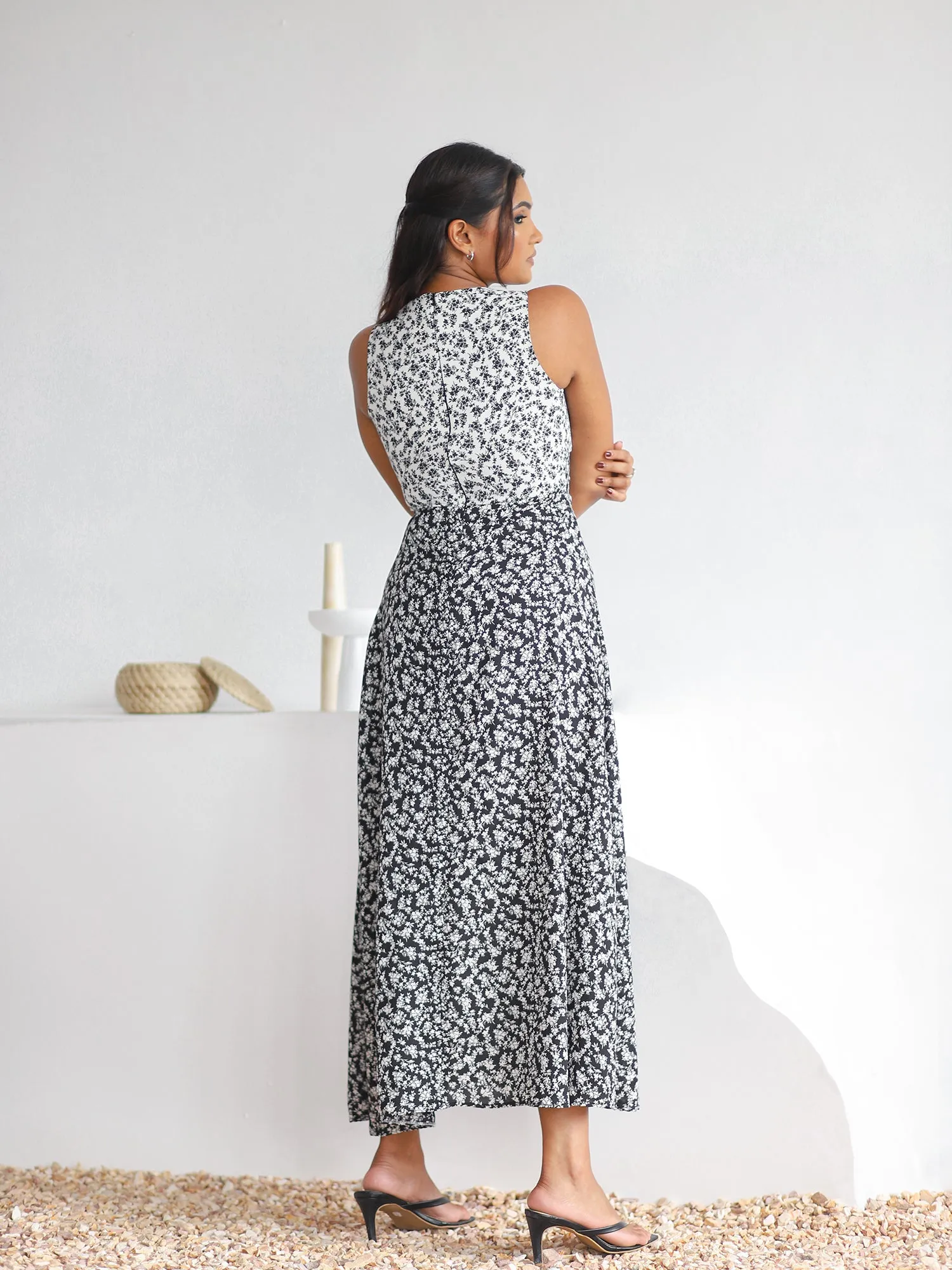 V-Neck Midi Dress