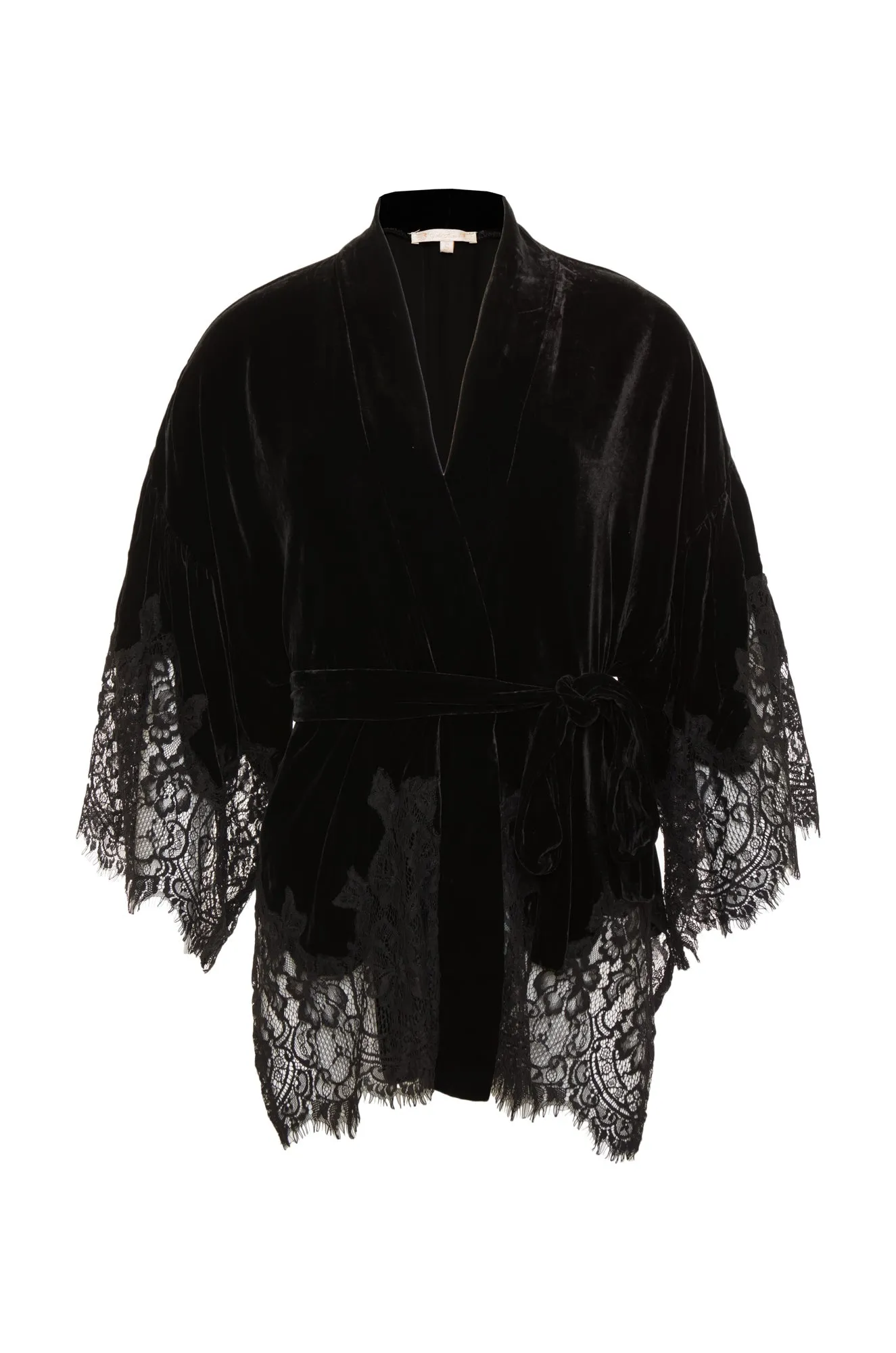 Velvet Coco Lace Kimono Black