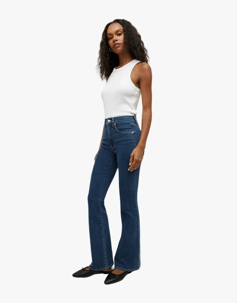 Veronica Beard Beverly High Rise Skinny Flare Jeans in Bright Blue