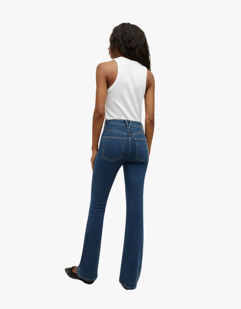 Veronica Beard Beverly High Rise Skinny Flare Jeans in Bright Blue