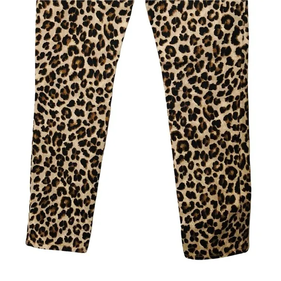 Veronica Beard Debbie 10” High Rise Leopard Cut Print Jeans Sz 24 Ankle novelty