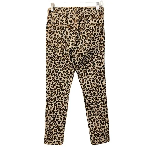 Veronica Beard Debbie 10” High Rise Leopard Cut Print Jeans Sz 24 Ankle novelty