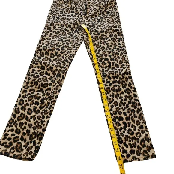 Veronica Beard Debbie 10” High Rise Leopard Cut Print Jeans Sz 24 Ankle novelty