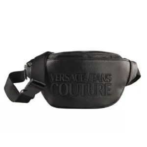 VERSACE JEANS COUTURE RANGE TACTILE LOGO BELT BAG - BLKBLK