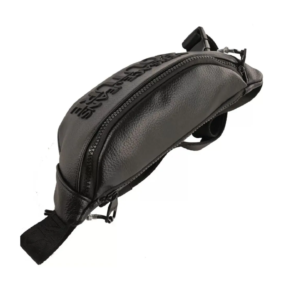 VERSACE JEANS COUTURE RANGE TACTILE LOGO BELT BAG - BLKBLK