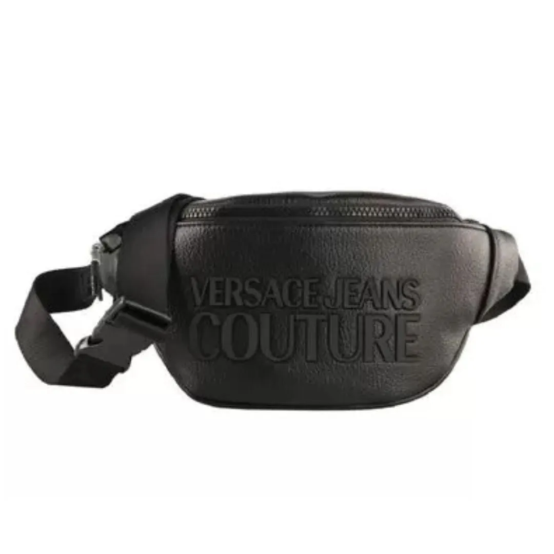 VERSACE JEANS COUTURE RANGE TACTILE LOGO BELT BAG - BLKBLK