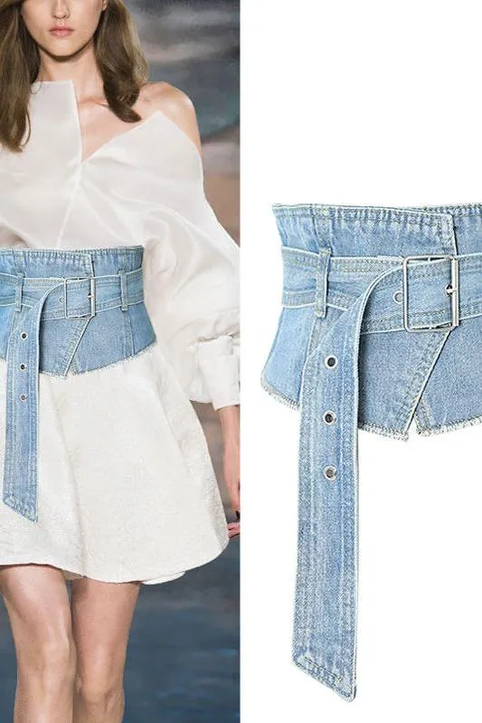 Versatile denim tied belt