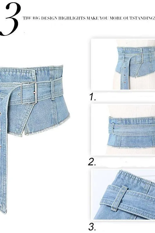 Versatile denim tied belt